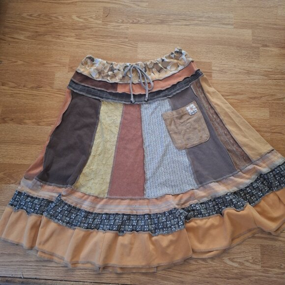 Handmade patchwork midi skirt - Picture 1 of 7